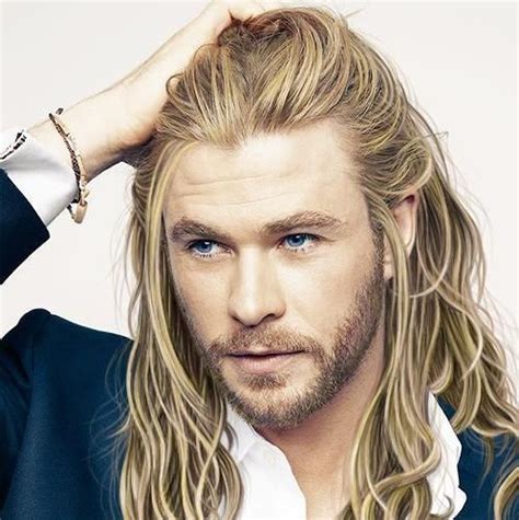 What is chris hemsworth's hairstyle called? Chris Hemsworth Thor Godly Long Blonde Hair | Chris ...