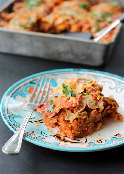 Delicious Chicken Enchilada Casserole Layered With Sweet Potatoes Corn