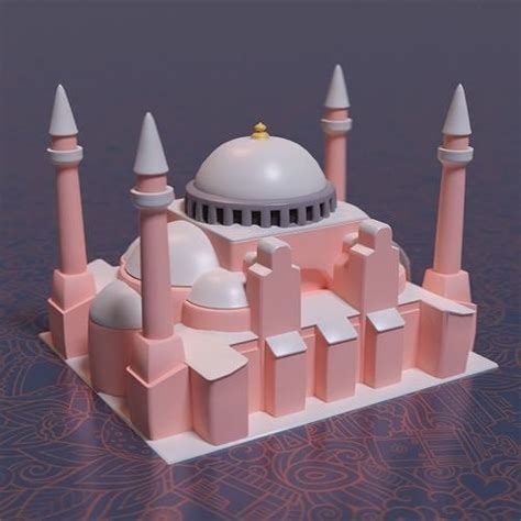3d Model Stylized Hagia Sophia Vr Ar Low Poly Cgtrader