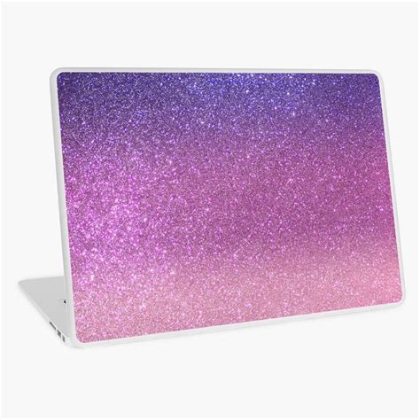 Violet Princess Blush Pink Triple Glitter Ombre Laptop Skin By