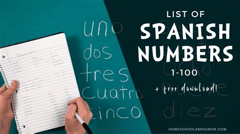 List Of Numbers In Spanish 1 100 With Beginner Spanish Quiz And Printable
