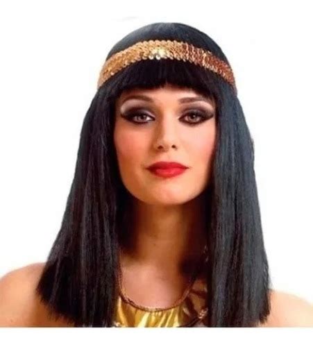 Peluca Cleopatra Con Vincha Disfraz Fiestas Egresados Funfantasy