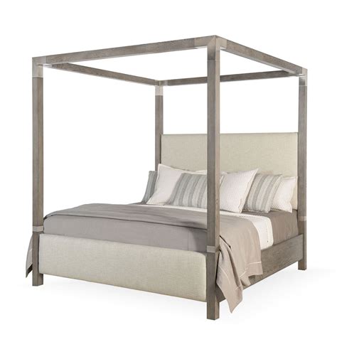 Palma Upholstered Canopy Bed Is A Luxurious Style Bed Wood Framed
