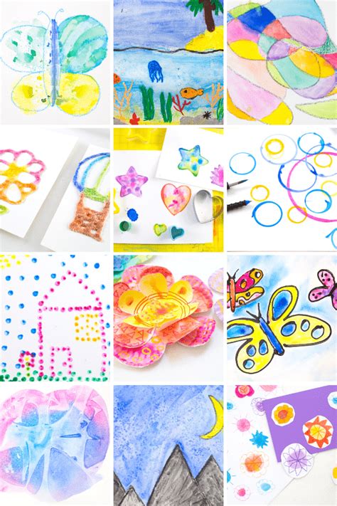 12 Watercolor Art Ideas For Kids With A Printable Guide