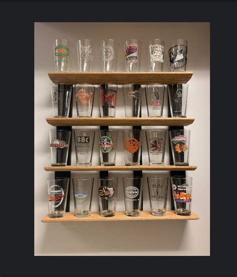 Pint Beer Glass24 Display Natural Black Oak Etsy