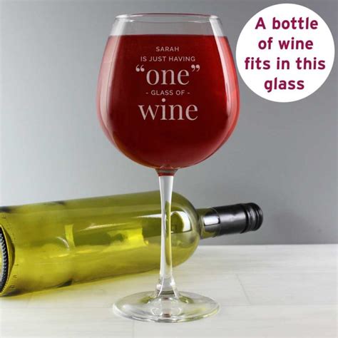 Personalised Giant Wine Glass Whole Bottle T For Wine Lovers