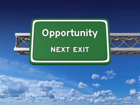Opportunity Road Sign Highway Exit Sign Stock Photos, Pictures ...