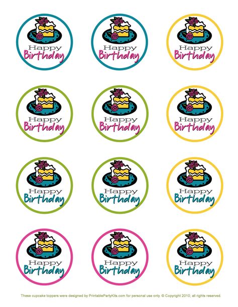 Free Printable Birthday Cupcake Toppers