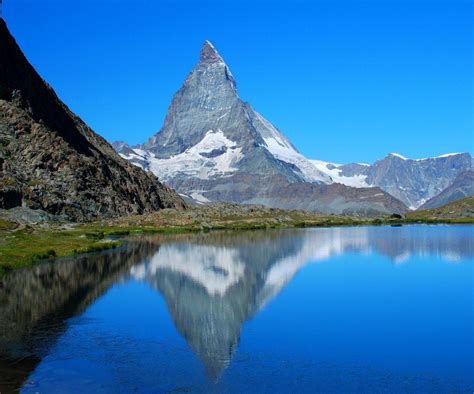 East Face Of The Matterhorn Reflected In The Riffelsee Lake