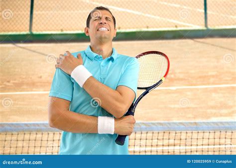 Injured Tennis Player Stock Image Image Of Care Exercising 120025959