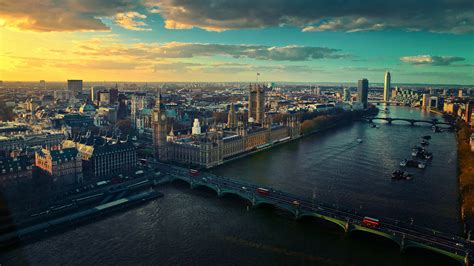 London Cityscape Building Big Ben England Uk River Thames