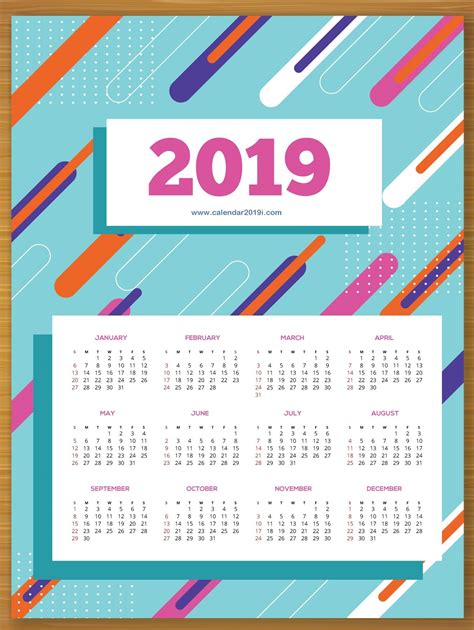 20 Wall Calendar 2019 Free Download Printable Calendar Templates ️