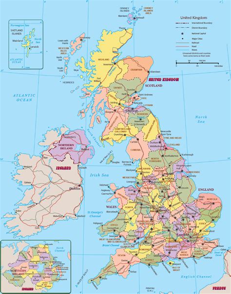 United Kingdom Map England Wales Scotland Northern Ireland
