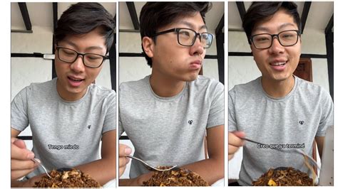 video “ya puedo sentir que va a ser un desastre” reacción de ‘tiktoker al probar arroz chino