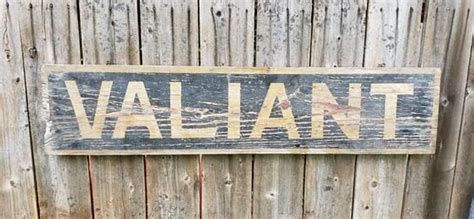 Wooden Sign Antique Valiant Two Sided Sign Etsy Wooden Signs