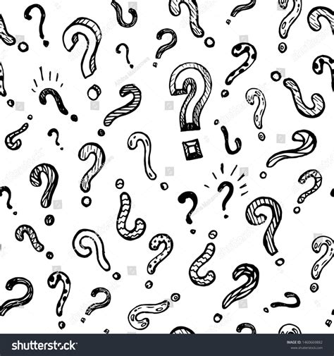 Seamless Pattern Hand Drawn Question Marks Stock Vector Royalty Free 1460669882 Shutterstock