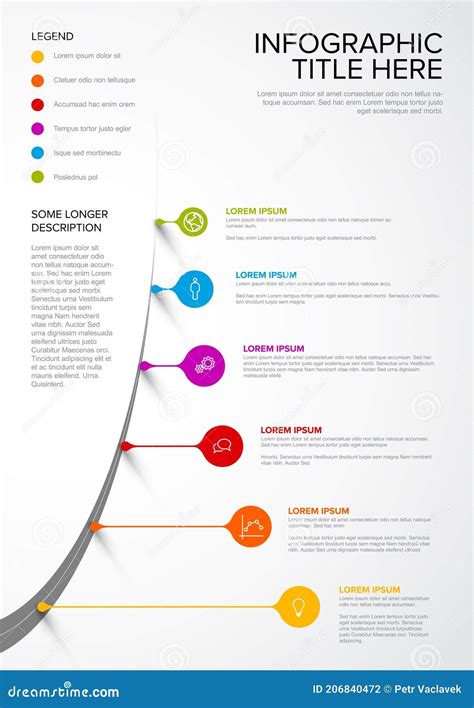 Vertical Infographic Timeline Template With Pointers On The Road Stock