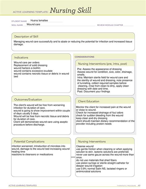 Active Learning Template Nursing Skill Wound Active Learning