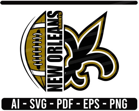 New Orleans Saints Ball SVG NFL Sports Logo Football Cut File Etsy