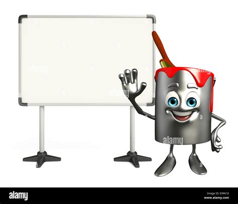 Cartoon Character Of Paint Bucket With Display Board Stock Photo Alamy