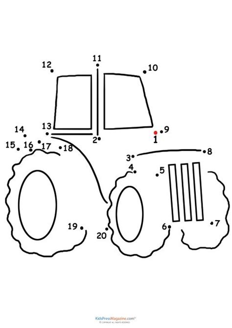 When children are just learning to count, try these number cards. Connect the dots - Tractor | Preschool worksheets, Tractor ...