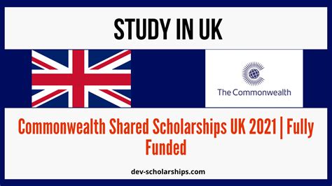 Commonwealth Shared Scholarships Uk 2021 Fully Funded