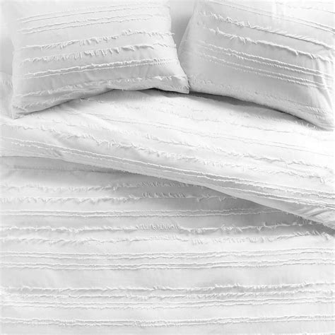 white eyelash stripe comforter and sham set full queen bedding set dormify college bedding