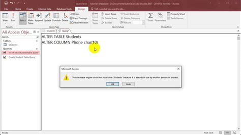 To do so, you use the alter table as follows: SQL with Microsoft Access 2016 lesson 3 - Alter Table ...