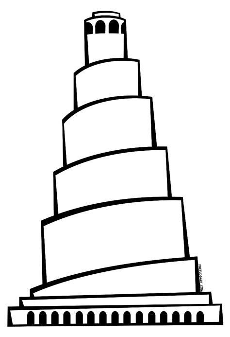 Tower Of Babel Coloring Pages For Kids Sketch Coloring Page