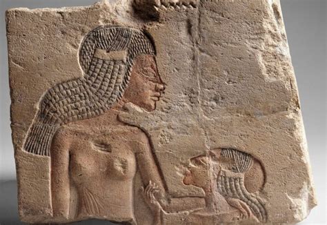 Relief From Hermopolis With Two Women In Both Heads The Hair Is Depicted In A Quite Plastic And