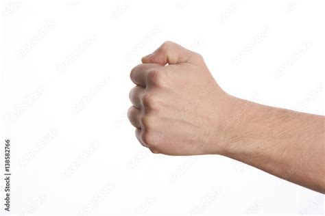 Male Clenched Fist Isolated On A White Background Man Hand With A Fist