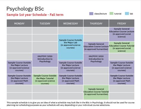 Psychology Bsc Program Map Faculty Of Health