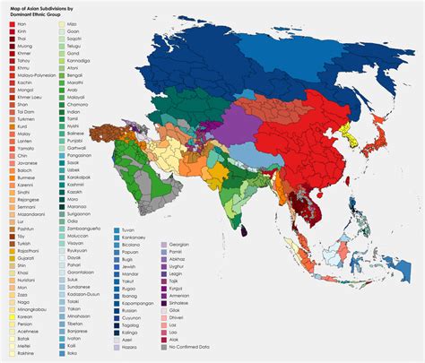 a map of all asian first level subdivisions by their ethnic majority mapporn