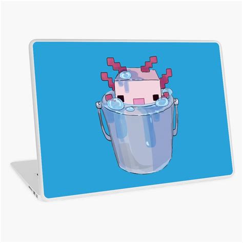 Cute Axolotl Bucket Minecraft Concept Art Laptop Skin By Panda