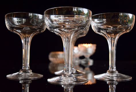 4 victorian hollow stem champagne glasses 491937 uk