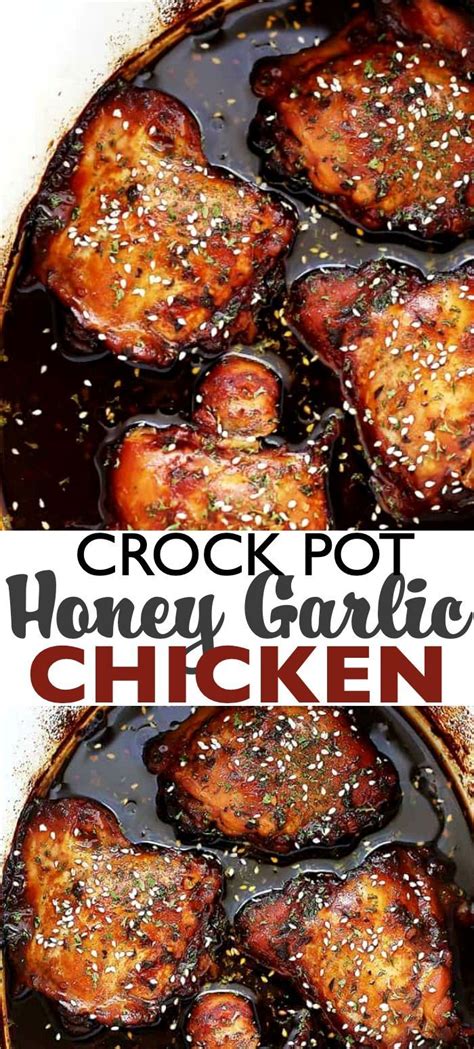 This easy recipe produces tender and juicy chicken thighs that are full of flavor after simmering in a brown sugar garlic sauce in the slow cooker. Crock Pot Honey Garlic Chicken! You'll love this easy ...