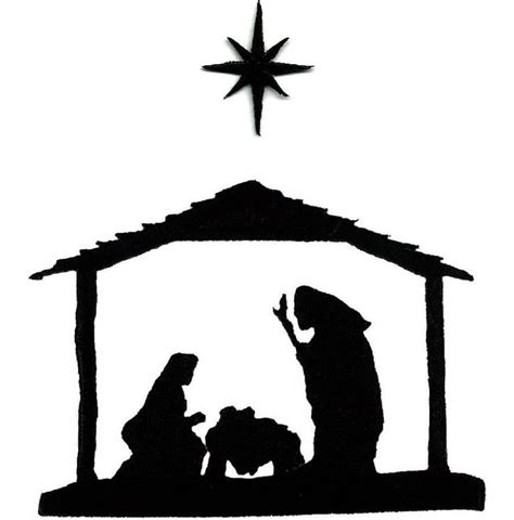 Nativity Scene Clipart Black White Free Download On
