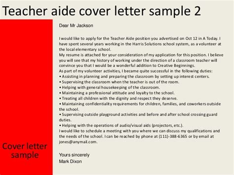 Application letter for teaching job in school, or any suitable teaching position. Teacher aide cover letter