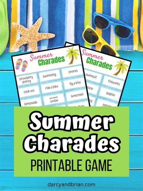 Free Printable Summer Charades Game For Kids