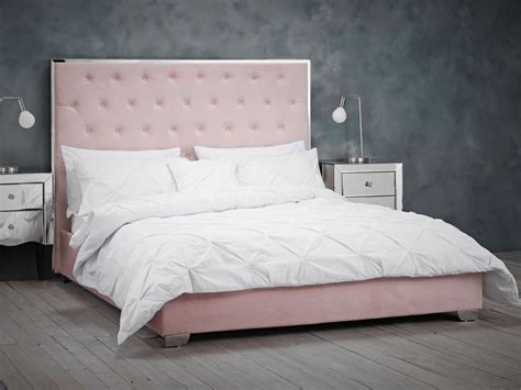Lpd Meribel 5ft King Size Pink Velvet Fabric Bed Frame Archers