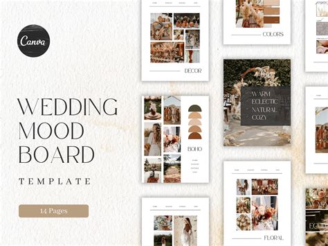 Wedding Mood Board Template Wedding Theme Vision Board Style Etsy
