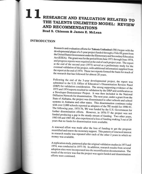 Pdf Research And Evaluation Related To The Talents Unlimited Model
