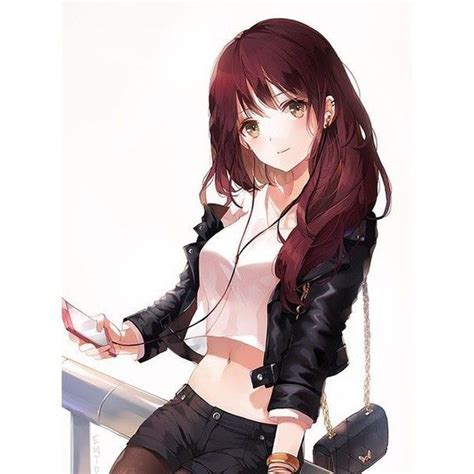 Anime Girl Listening To Music Liked On Polyvore Featuring