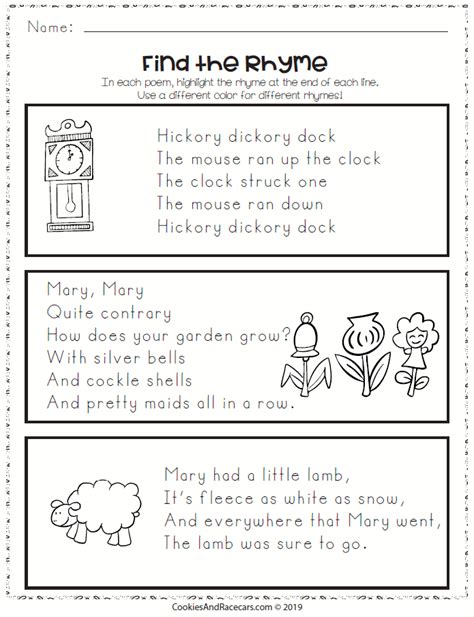 Wonderful 1st Grade Rhyming Worksheets Moo Word Templates