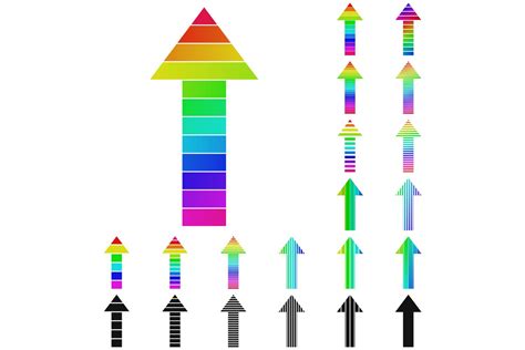 Rainbow Colored Arrow Design Set Graphic By Davidzydd · Creative Fabrica