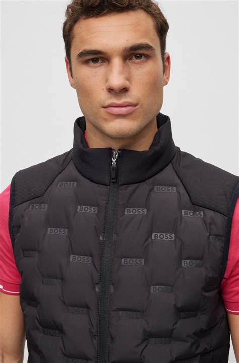 BOSS - Water-repellent regular-fit gilet with down filling