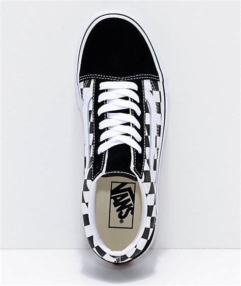 Vans Old Skool Black And White Checkered Platform Shoes