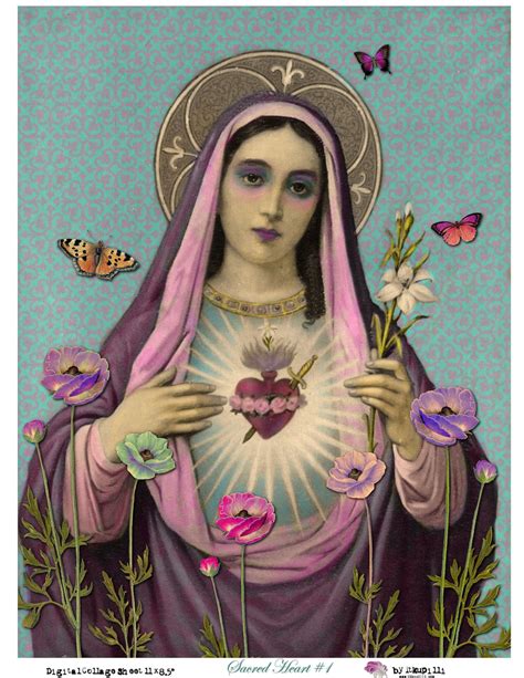 New Sacred Heart Of Mary Picture Sacred Heart Holy Mary Mother Mary