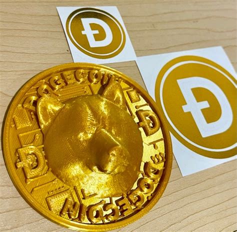 Dogecoin Bundle Large 3d Printed Dogecoin Model With Vinyl Etsy Canada