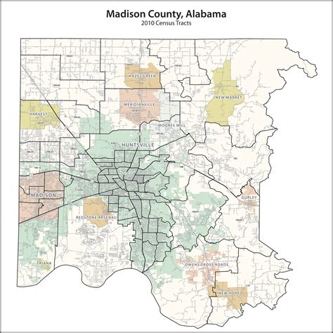Madison County Al Map Cities And Towns Map
